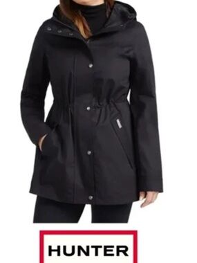 Hunter Black Hooded Trench Coat